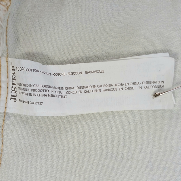 💲Sale - JustFab Light Blue Faded Distressed Crop Short Denim Jacket Blazer GUC - Picture 8 of 8